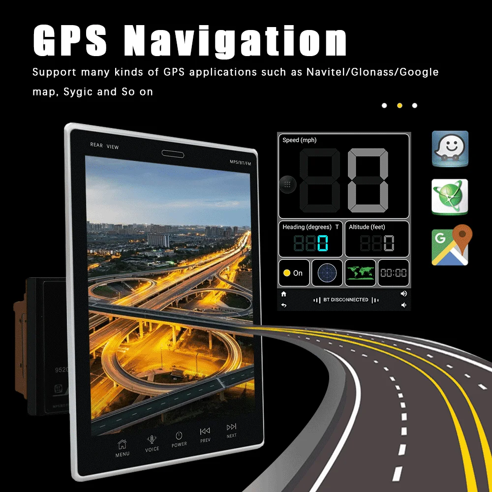 Eunavi 9.5inch IPS Screen 2 Din Android 9 Car Radio Audio PC Multimedia Player Universal Auto Stereo WIFI RDS FM 2Din GPS Navi