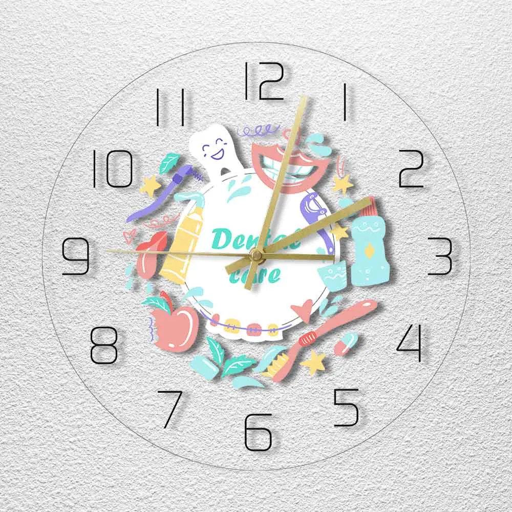 Dental Care Dentist Office  Wall Clock Stomatology Print Wall Watch Oral Medicine Dental Clinic Decoration Dentistry Gift Idea