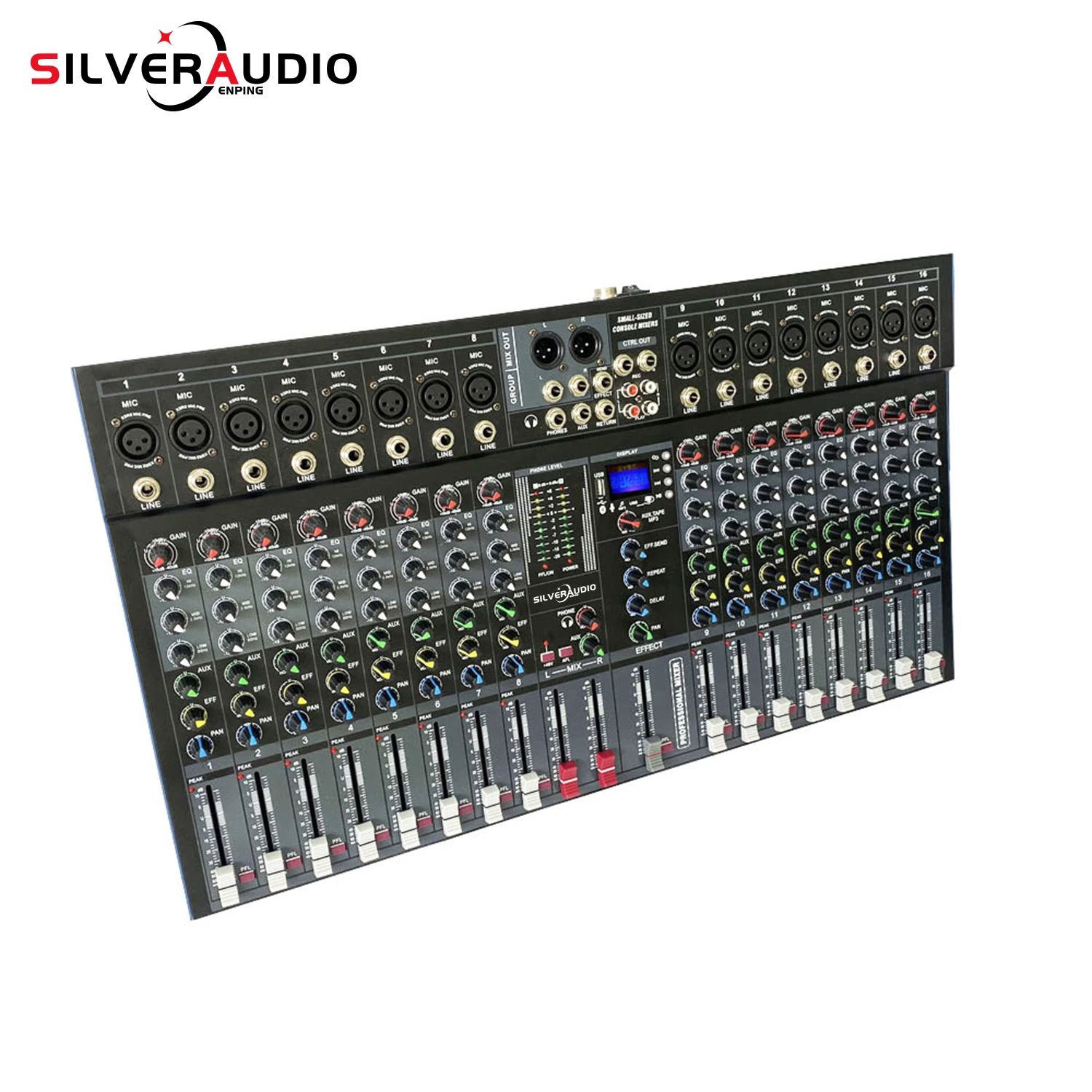 GAX-ET16 Professional Mixer 16 Channel Mixer With Output Reverb Single Output Blueteeth Can Be Used For Bar DJ