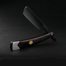 VG10 Carbon Steel Barber Shaving Razor Sharp Already Straight Razor For Men Ebony Handle Leather Bag Knife Cloth And Wax G1229