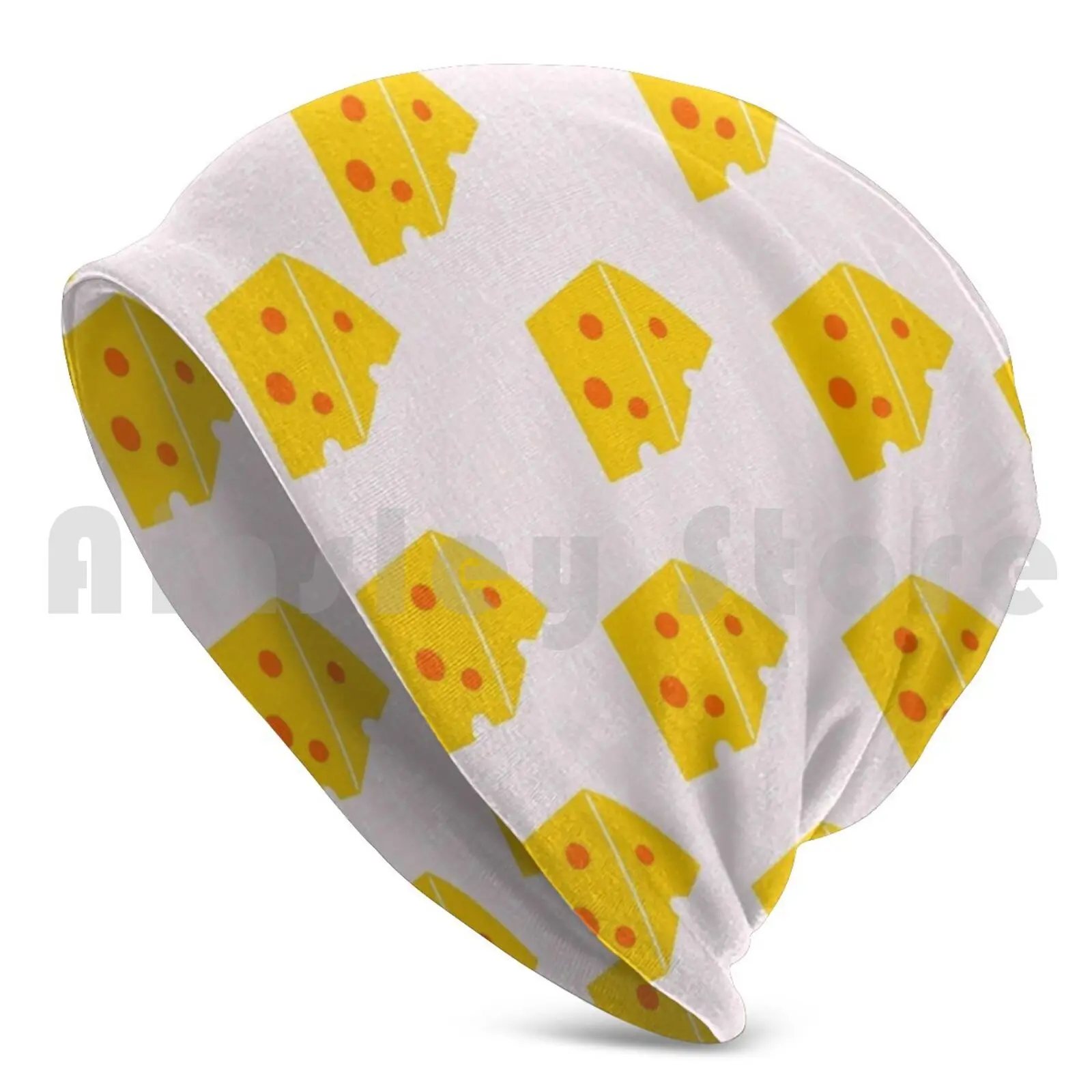 Cute Cheese Beanies Pullover Cap Comfortable Yellow Pink Cheese Cheese Print Cheese Pattern Cheese Lover Gift Cheesy