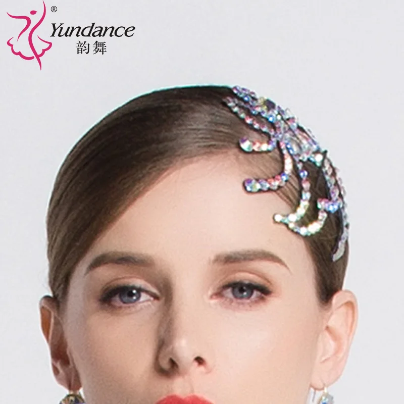 

Modern Dance Headdress National Head Flower Latin Competition Diamond Accessories H33