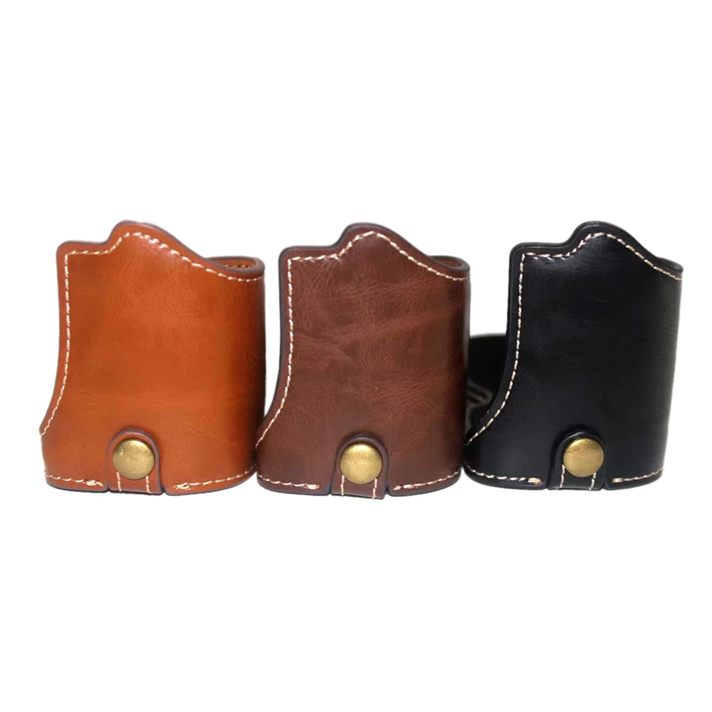 Demi-coque en cuir PU pour appareil photo, étui de fond avec ouverture de batterie pour Sony ZV-E10 ZVE10