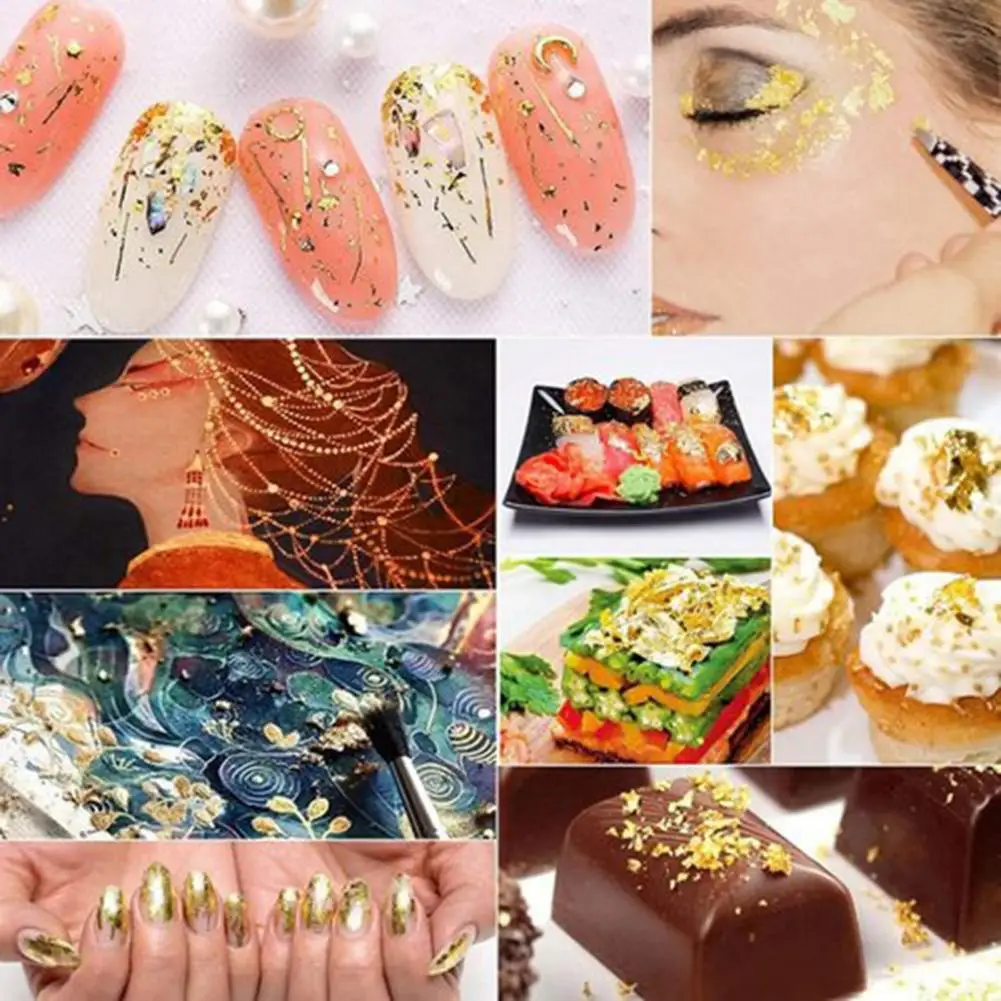 Gold Leaf Flakes Resin Filler Gold Silver Confetti Filling For DIY Epoxy Resin Craft Nail Art Foil Paper Jewelry Making