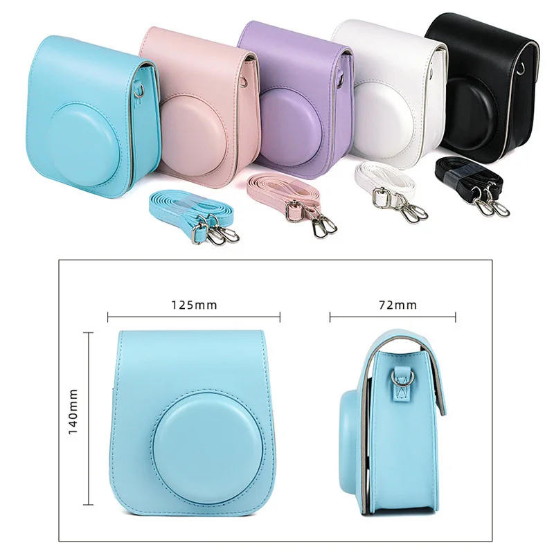 Fujifilm Instax Mini 11/9/8 Instant Film Camera Case, Quality PU Leather Protective Soft Carry Bag Cover with Shoulder Strap