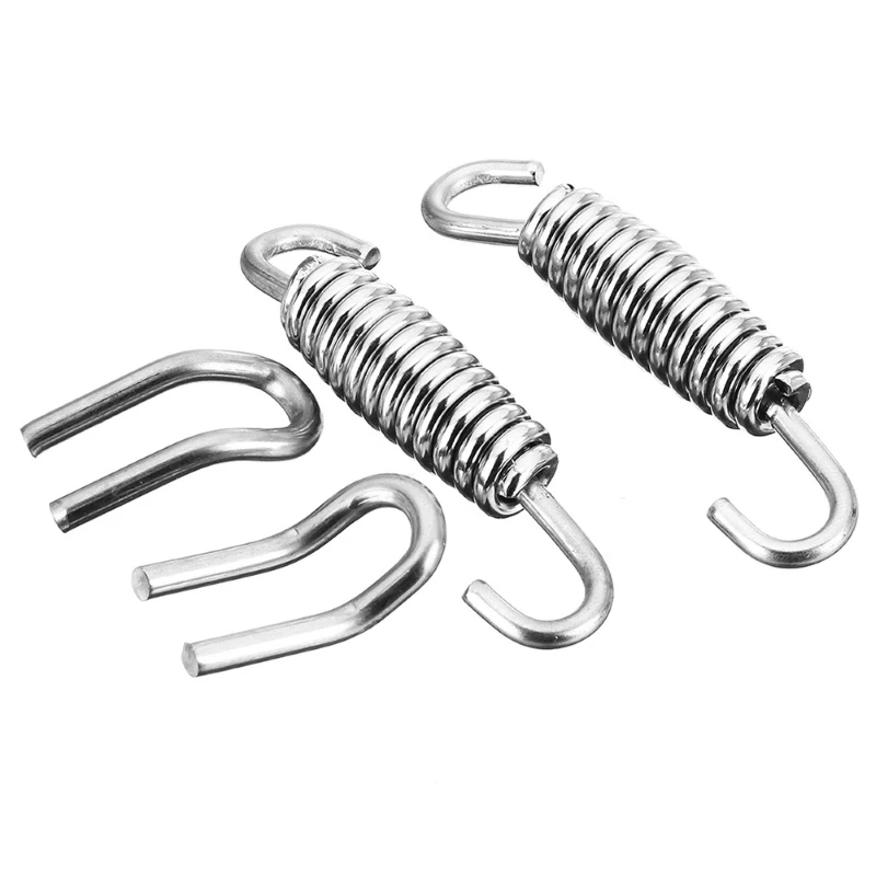 6PCS Springs+12PCS Hooks Stainless Steel Spring Hook Motorcycle Exhaust Pipe Muffler Springs Hooks Motorcycle Accessories