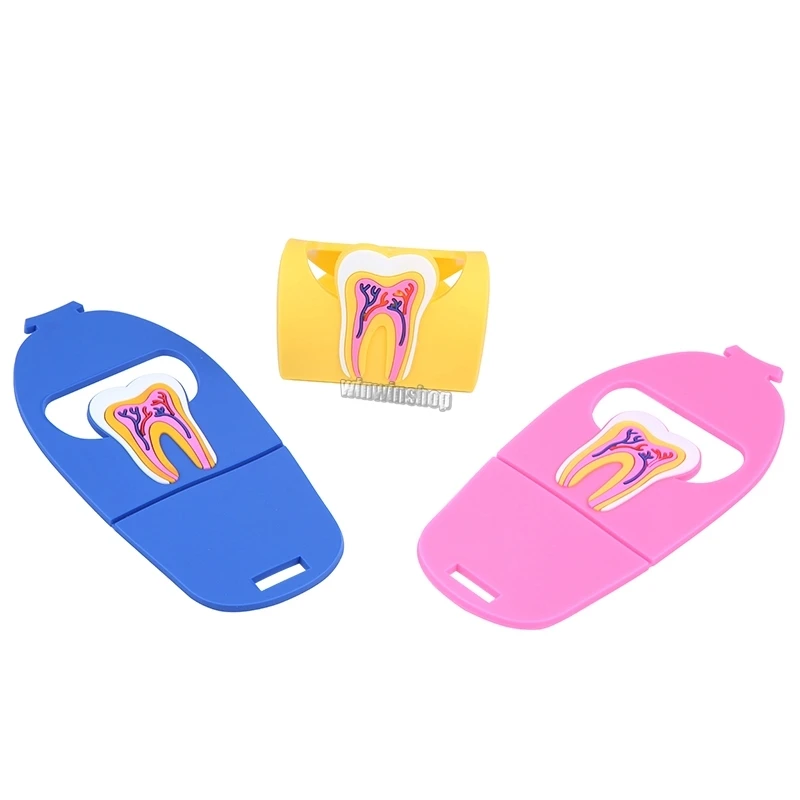 1Pcs Cute Dentist Card Holder box Dental Colorful Rubber texture For Teeth Shape Phone Card Name Storage Dsiaply Stand box