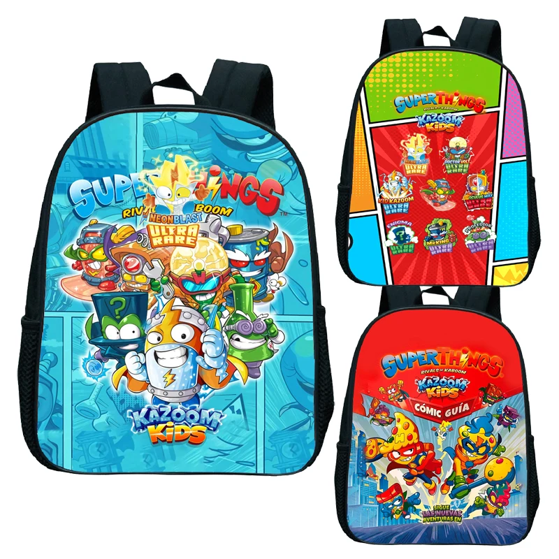 Super Zings 8 kazoom Backpack Cartoon Kindergarten Superthings Toddler Kids Bag Waterproof Plecak Daily Children Mochila