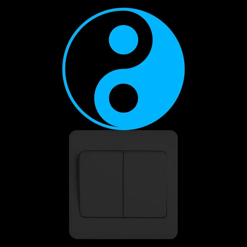 Yin and Yang Gossip-ملصق مفتاح توهج ، ملصق على الطراز الصيني ، لوحة جدارية ، للكمبيوتر المحمول ، السيارة ، المنزل ، DIY