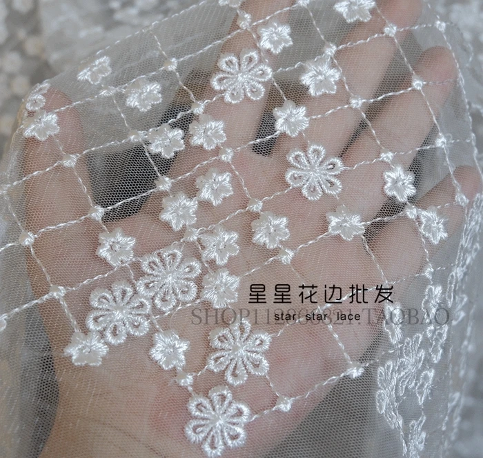 1yard polyester Water-soluble mesh embroidery 3D lace fabric for wedding dress children\'s clothing home decorative accessories