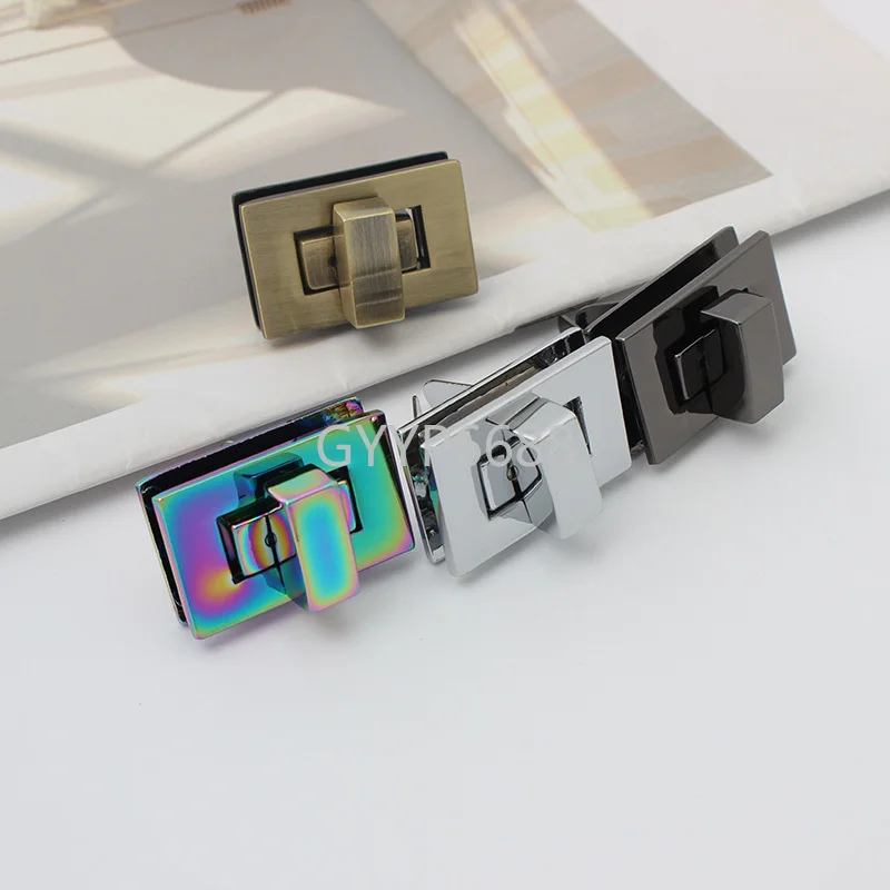 Cerradura cuadrada decorativa para bolsos, accesorios de hardware, giro de cuero, bricolaje, 30 juegos, alta calidad, Envío Gratis, 1 Juego