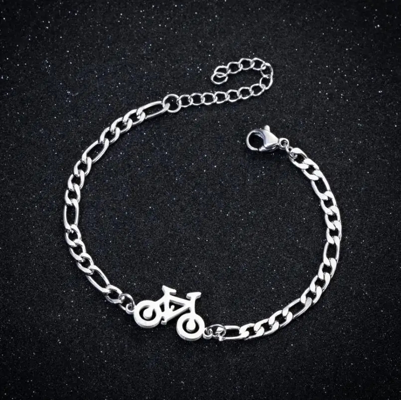 Personality Unique Bicycle Bracelets & Bangles for Women Stainless Steel Adjustable Chain Charm Bracelet Minimalist Jewellery