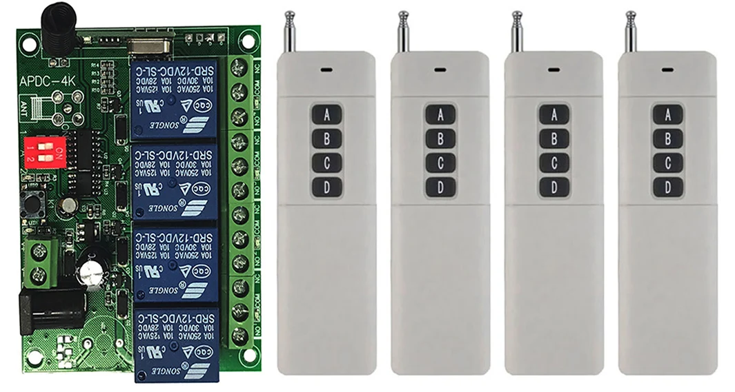 3000m 433 Mhz uniwersalny bezprzewodowy zdalny przełącznik DC 12V 24V 4CH moduł przekaźnika odbiorczego i RF pilot zdalnego sterowania 433 Mhz