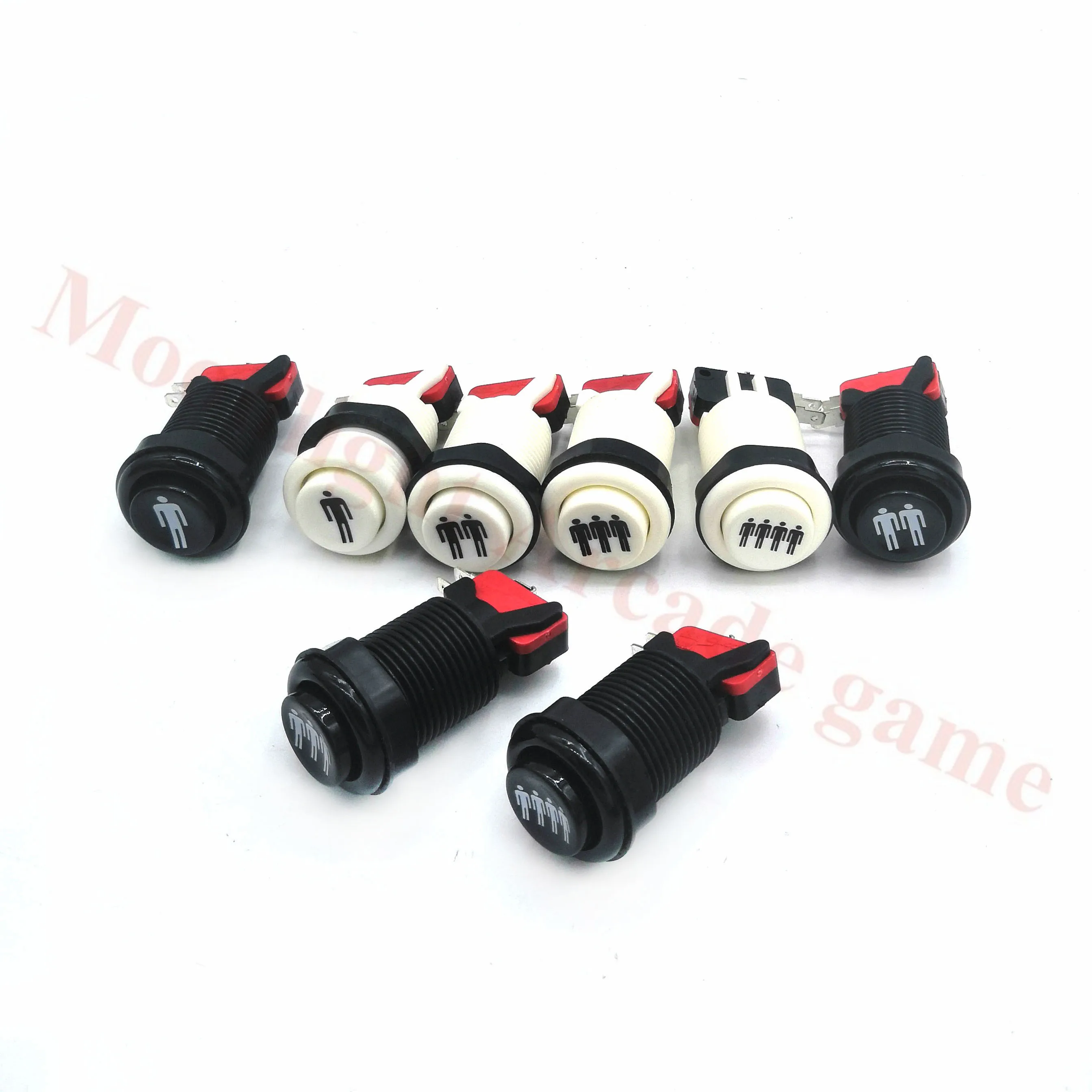 2PCS Happ Style 1P/2P/3P/4P Black/White Start American Push Buttons With Micro Switch For Arcade Machine Games Mame Jamma Parts