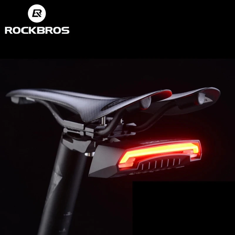 

ROCKBROS Bike Tail Light Waterproof MTB Intelligent Remote Control Bicycle Light USB Rechargeable Bicycle LED Warning Light Lamp