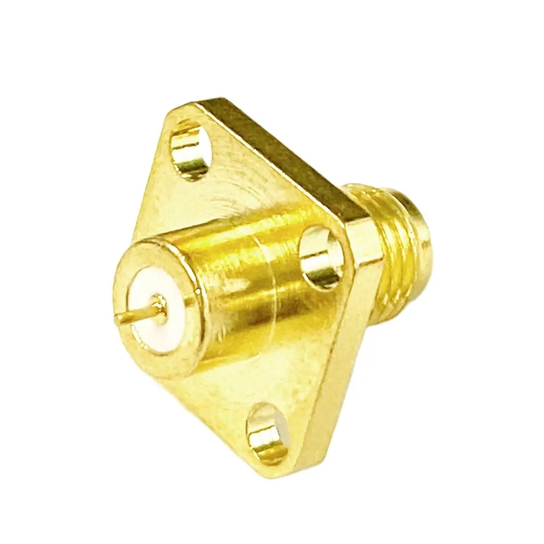 1pc SMA Female Jack RF Coax Connector 4-hole Flange Solder Post Straight Pillars Goldplated New Wholesale