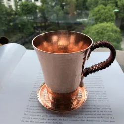 Handmade Pure Copper Mug with Handle, Moscow Mule Wine Cup, Drinkware, Water, Tea, Wine, Beer, Coffee, Copper Dishes