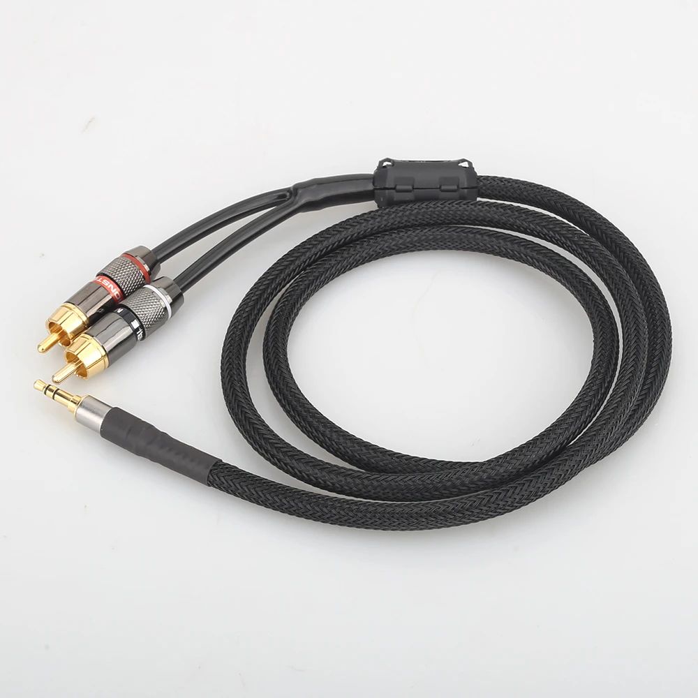 A53+XW60 HiFi cable audio RCA cable Audio signal wire plug 3.5mm straight aux plug convert two RCA plug