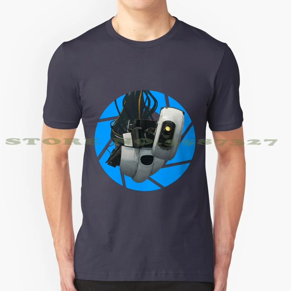 Portal Glados 100% Pure Cotton T-Shirt Glados 2 1 Lemon Chell Lie Cake Ratman Aperture Science Annoying Boss Companion Cube