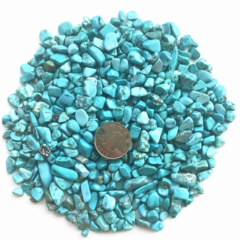 50g 7-9mm Green Turquoise Gravel Rock Rough Stone Nugget Healing Gravel Fish Tank Natural Stones and Minerals