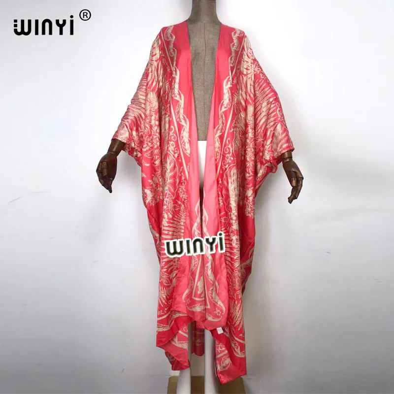 2022 beach cover ups for women Bohemian Printed For Swimming Women Traditional African Loose Kimono For Holiday WINYI