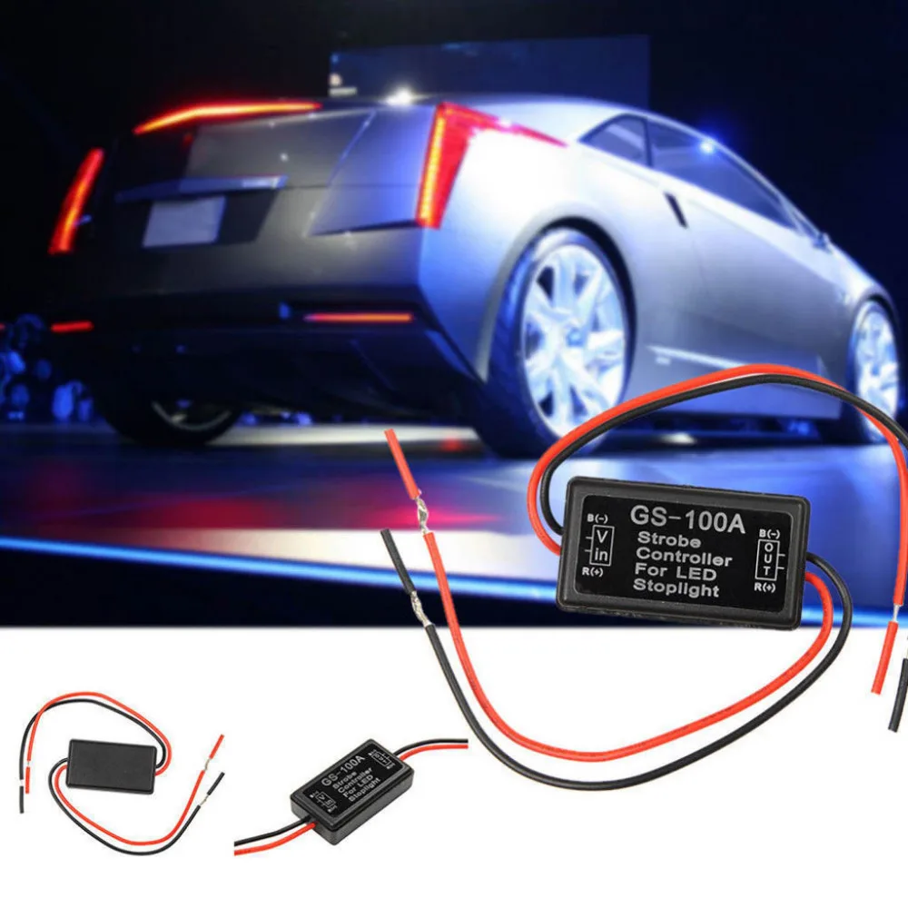 Universal Flash Strobe Controller GS-100A Flasher Module for Vehicles Car LED Brake Stop Light Lamp Signal Light 12-24V