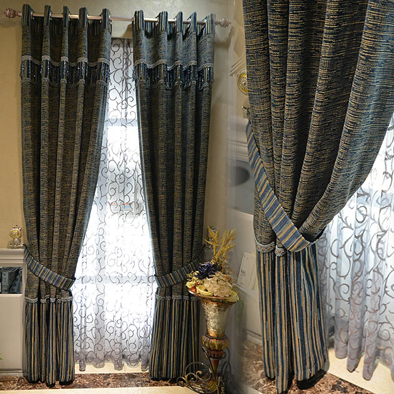 

Luxury European Style Thick Shading Solid Color Italian Velvet Curtains Veil Suitable for Living Room Bedroom Villa Curtains