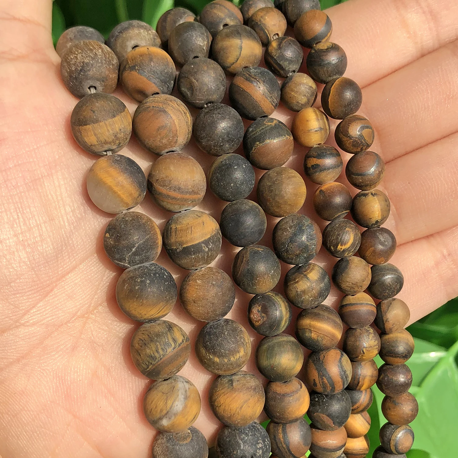 Natural Matte Tiger Eye Beads Frosted Round Loose Spacer Stone Beads for Jewelry Making Diy Handmade Bracelet 4 6 8 10mm 15inch