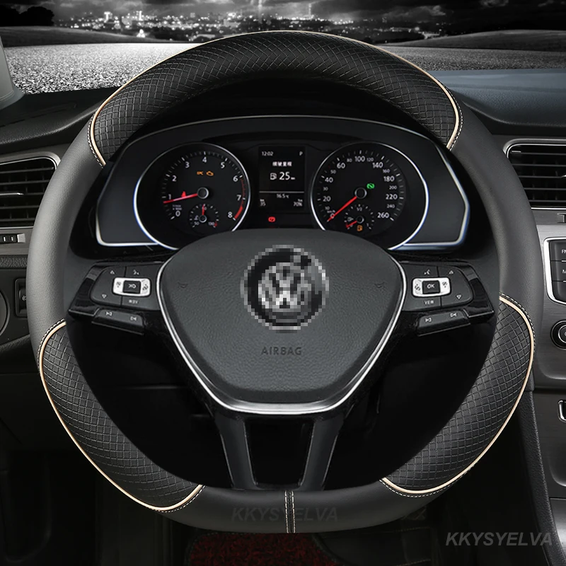 Car Steering Wheel Cover D Shape For Hyundai ioniq Suzuki Swift 2018 2019 For VW GOLF 7 2015 POLO JATTA Auto Car Accessories