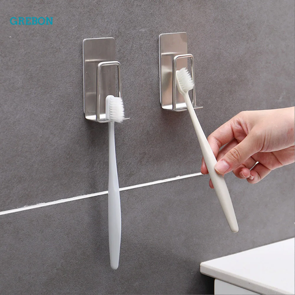 Stainless Toothbrush Holder Wall Cup For A Bathroom Accessories Set Gargle Cup For Toothbrush And Pastes Orgainzer Storage Rack