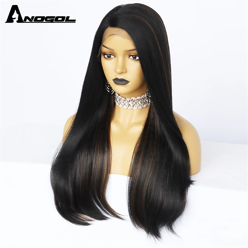 Perruques Lace Front Wigs synthétiques blondes 613 – ANOGOL, perruques Bob courtes lisses en Fiber de haute température sans raie pour femmes