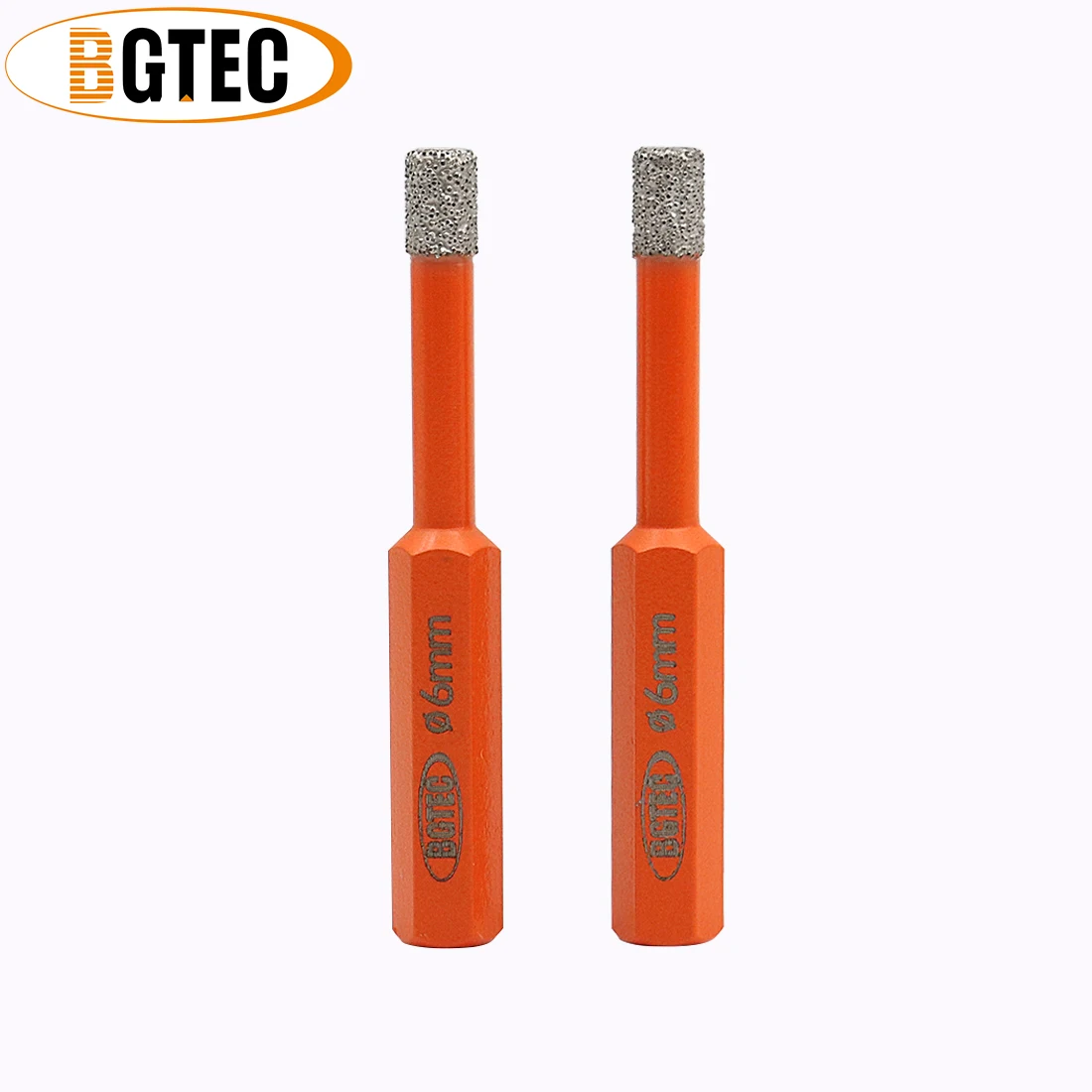 BGTEC-مثقاب ماسي ملحوم بالتفريغ ، ساق سداسية 6 مللي متر ، لبلاط السيراميك والجرانيت ، 2 قطعة