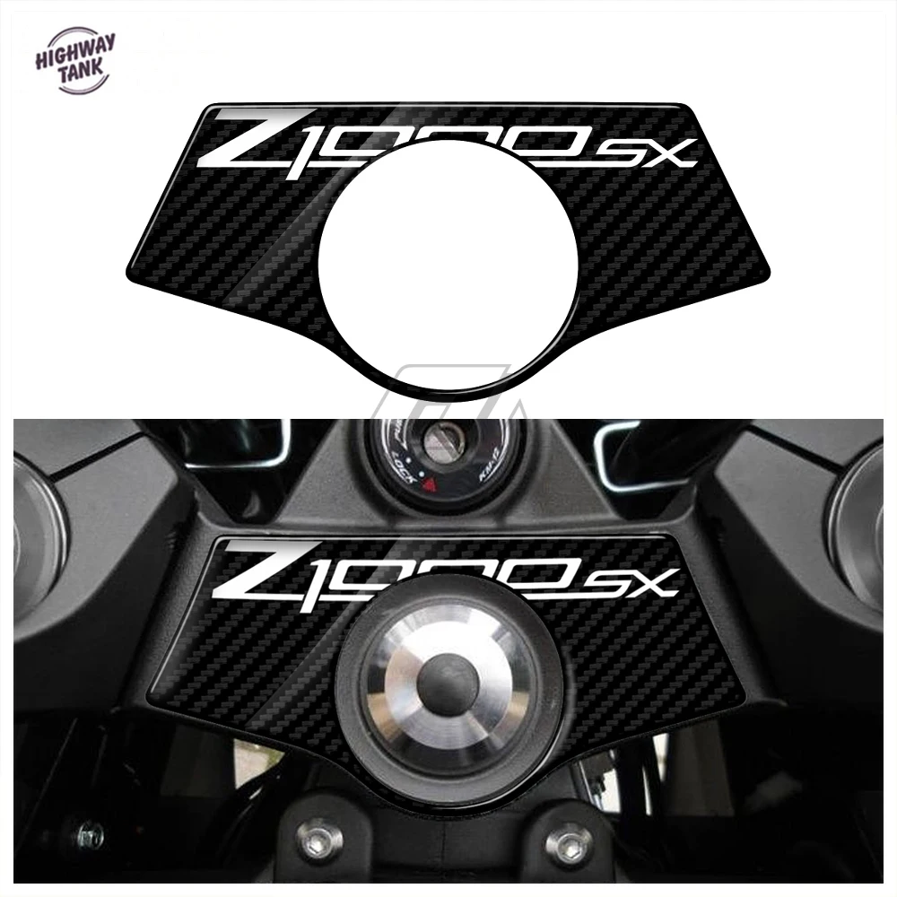 

3D Carbon Fiber Triple Tree Yoke Cover Protector Tank Pad Case for Kawasaki Z1000SX 2011-2017