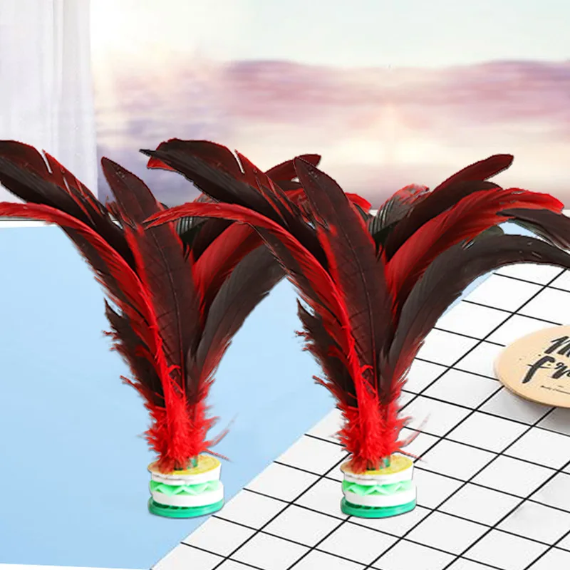 1 Pcs Rooster Feather Shuttlecock China Exercise Jianzi Foot Kick Handwheel Shuttlecock Fitness Oxford Bottom EVA Plastic Sheet