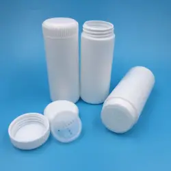 50pcs 60ml White Black Plastic Empty Refillable Bottles For Cosmetics Jar Salts Protection Cap Packaging Loose Powder Container