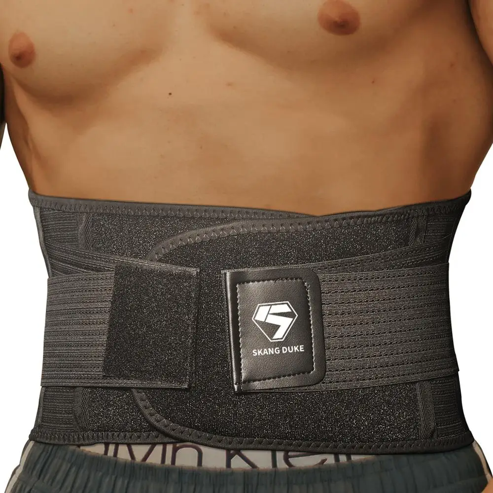 SKDK 1 PC Adjustable Double Pull Lumbar Support Lower Back Belt Brace Pain Relief Band Straps Breathable Mesh Panels