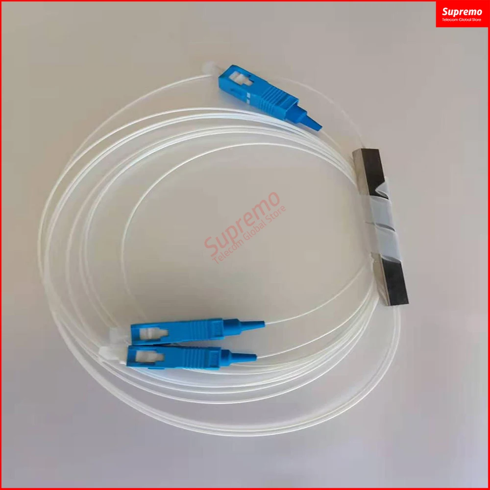 5psc/Lot SC/UPC Fiber Optical PLC Splitter SC 1 X 4 Mini Steel Tube Type 1x4 0.9mm Fiber Opitc Splitter Micro-Enclosed Splitter