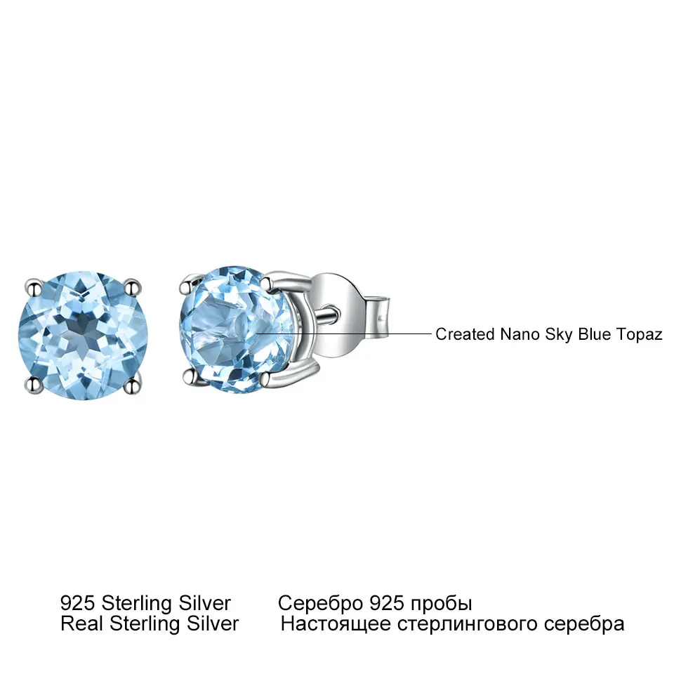 UMCHO 925 Sterling Silver Blue Topaz Romantic Earrings for Women\'s  Wedding Engagement Anniversary Party Gift Fine Jewelry