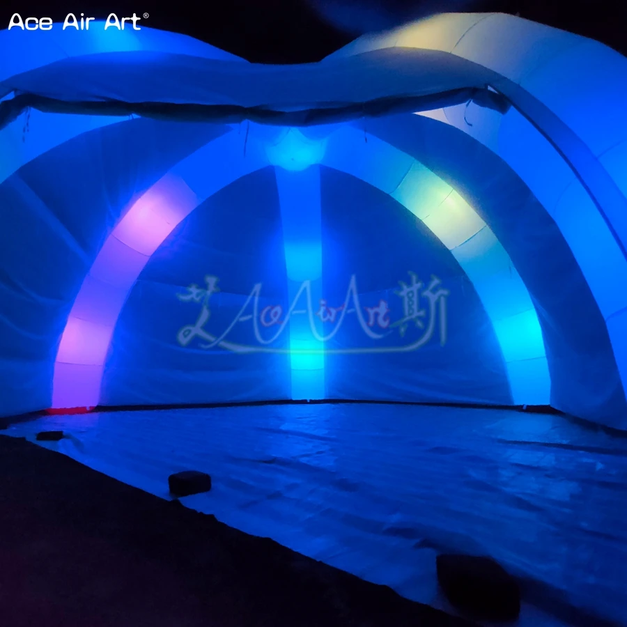 Special design Removable wall with zipper inflatable tarpaulin spider tent with led lights AND 5pcs Legs for events on sale