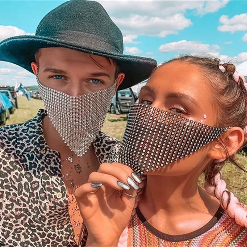 MANILAI-أقنعة حجر الراين المتلألئة للنساء ، مجوهرات مسائية مثيرة ، غطاء للوجه ، مجوهرات للجسم ، قناع للوجه ، قناع فتاة