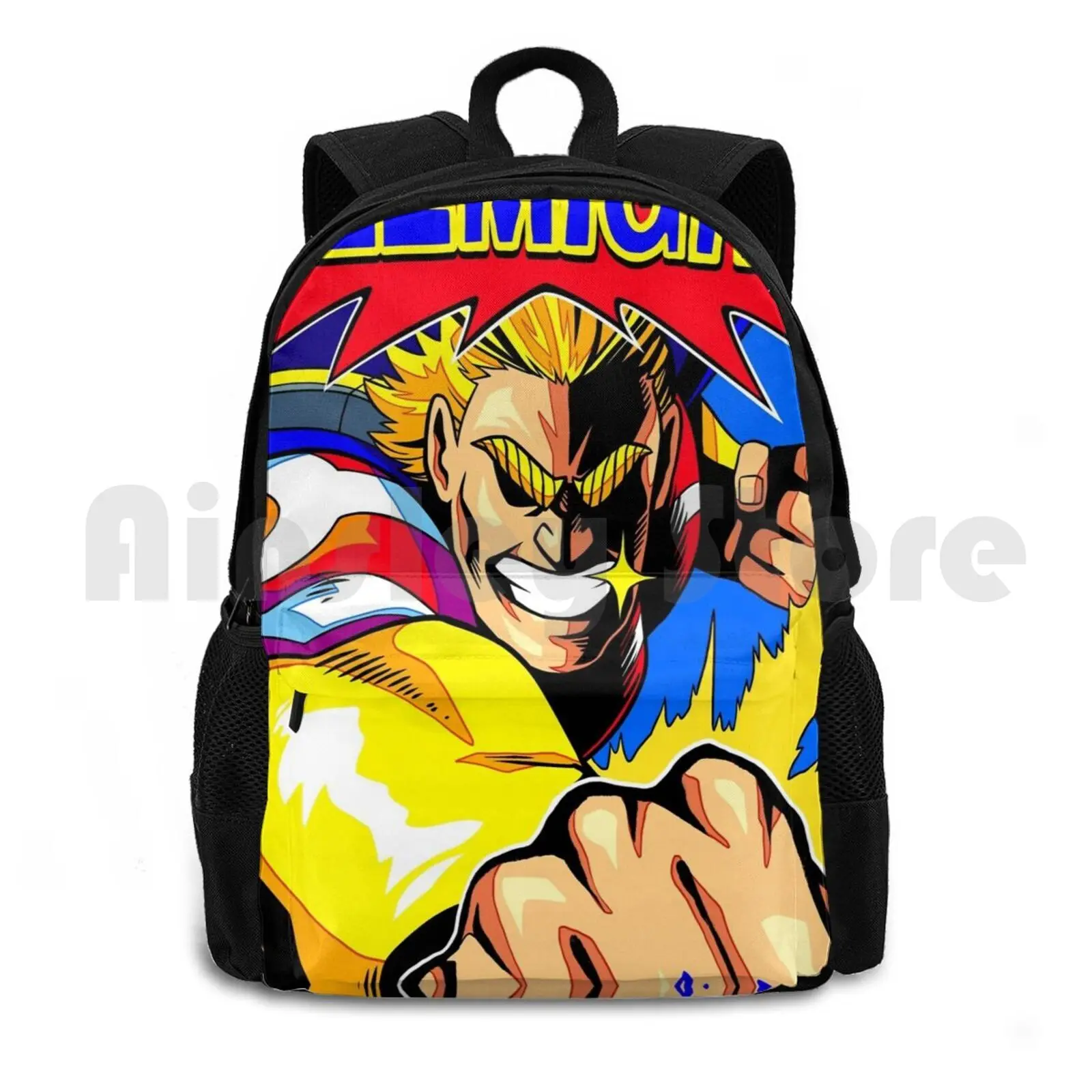 All Might Anime Poster ( With Quote Signature ) Outdoor Hiking Backpack Riding Climbing Sports Bag All Might Boku No Hero