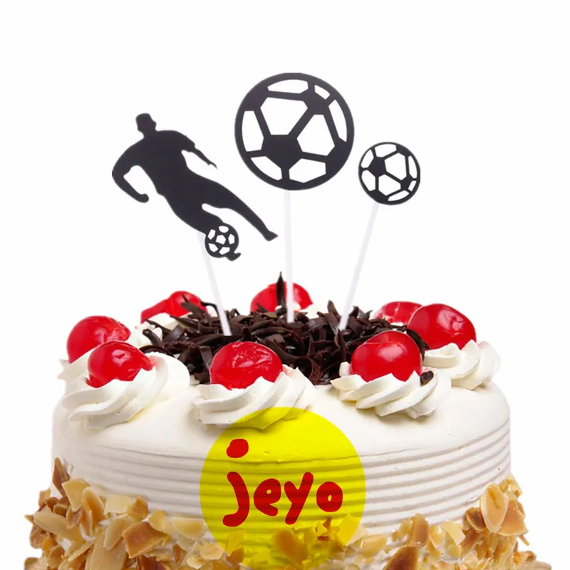 Cake Topper Football Creative Soccer Kids Happy Birthday Cake Flags For Boys Man Dad Birthday Sports Party DIY Cake Decorations