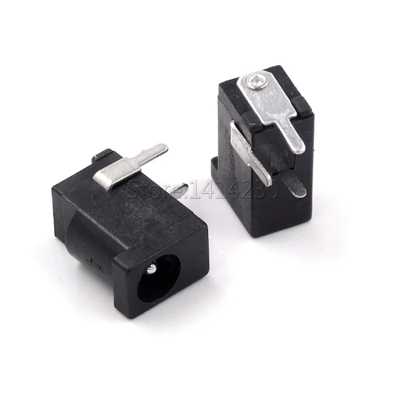 10Pcs Hot Sales High Quality DC-002 0.3A 50V Black DC Power Jack Socket Connector DC002 3.5*1.3mm 1.3 socket