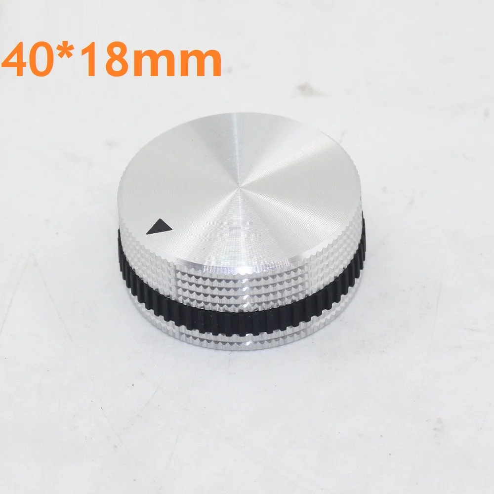 Rubber Ring 40x18mm DIY Aluminum Knob Quality CNC Potentiometer Switch Dia 40mm Power Amplifier Kits Inicator