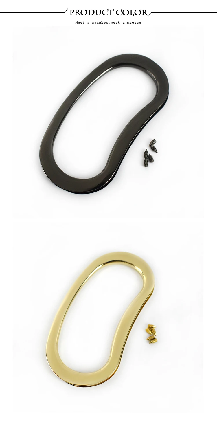 2Pcs Deepeel 3.8X8.8cm Metal Bags Handle Purse Frame Kiss Clasp Handbag Replacement Handles DIY Women Bag Hardware Accessories