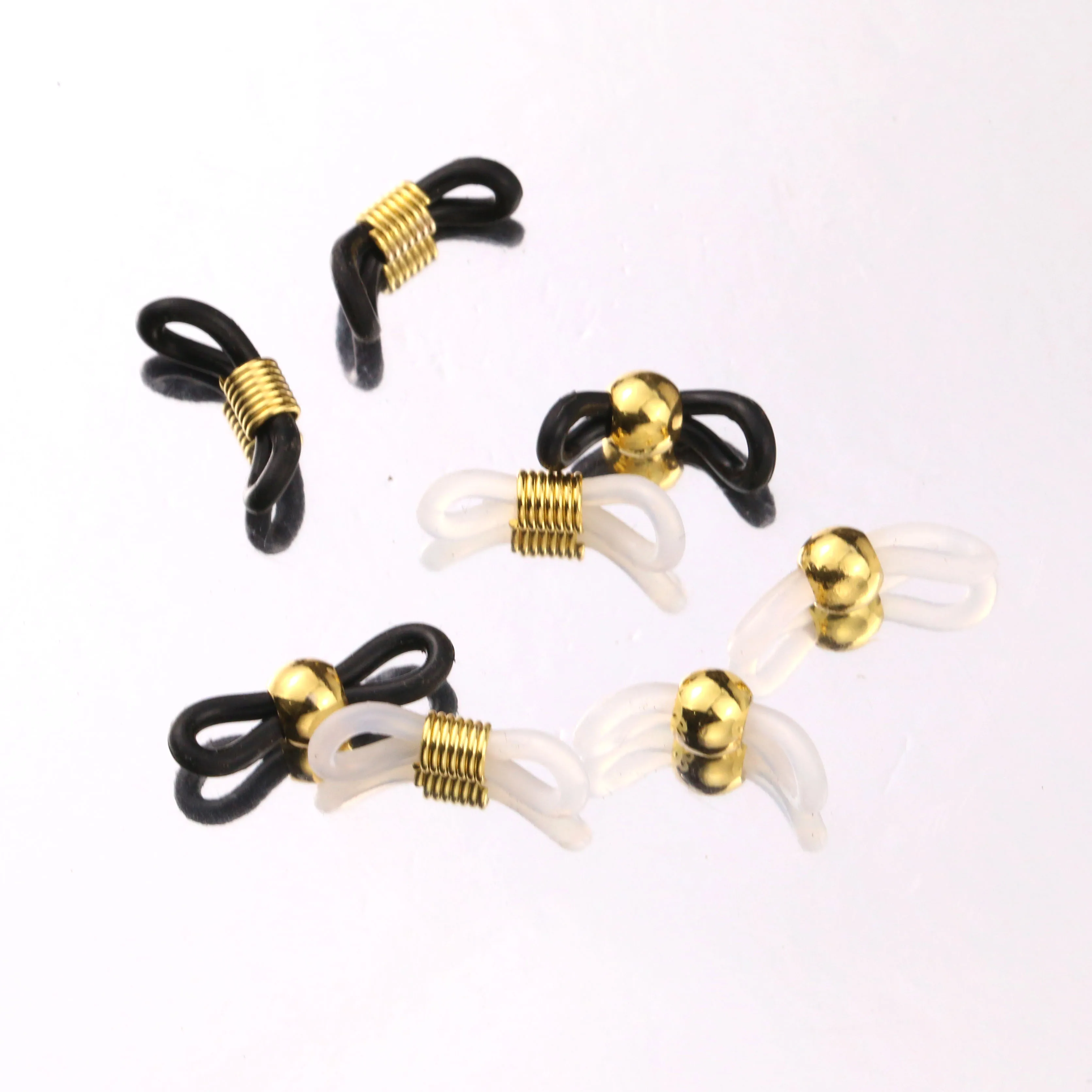 20pcs/lot Stainless Steel Eyeglasses Spectacle Chain Rope Holder Strap Rubber Loop End Eye Glasses Connector DIY Jewelry Making