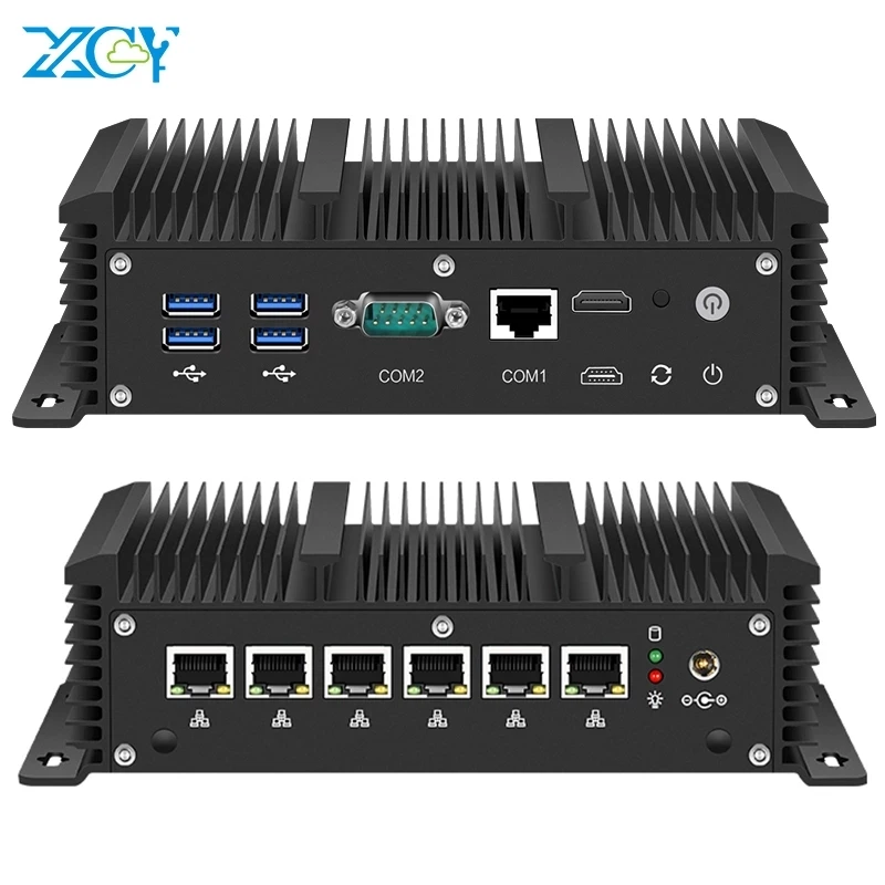 XCY Mini PC Intel Core I7-10510U I5-10210U Bộ Vi Xử Lý 6x Cổng LAN Gigabit Hỗ Trợ Phát WiFi 4G LTE Tường Lửa VPN Router