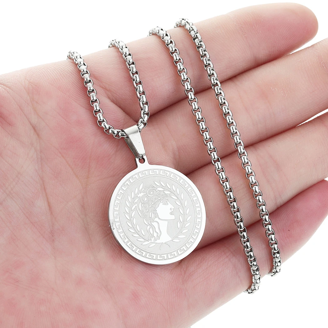 CHENGXUN Ancient Greek Goddess Hera Necklace Women Girls the Goddess of Marriage Family Childbirth Amulet Pendant Jewelry gift