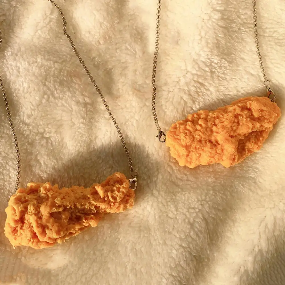 Chicken Pendant Creative Decorating Appearance Yellow Funny Hanmade Simulation Food Chicken Leg Matching with Clothes