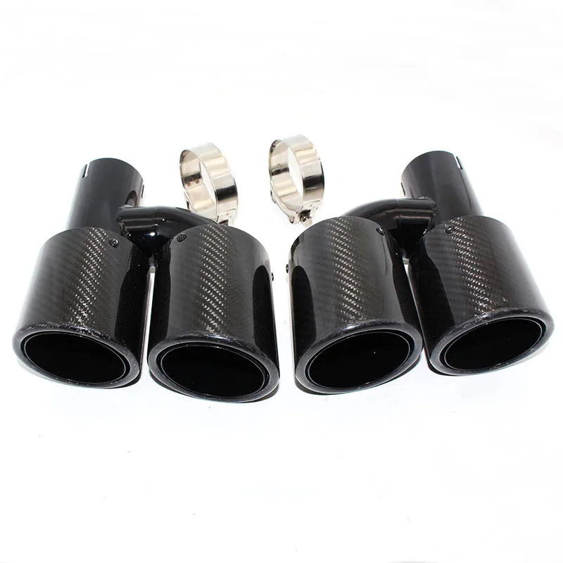 

auto parts exhaust pipe Modified H-type four outlet tail throat carbon brazed silencer is suitable for Audi A4, A5 and A6